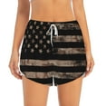 thumbnail image 4 of Lsque American Flag with Desert Camouflage Printed Women's Running Shorts with Liner Pockets,Elastic Quick Dry Workout Athletic Gym Yoga Shorts,Womens High Waist Shorts-Medium, 4 of 9