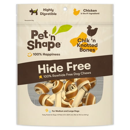 UPC: 0032657301018 | Pet n Shape Hide Free Chik n Knot Bones 10 Count 15.5 oz – Rawhide Free Dog Treats – No Hide Alternative Chew Treat for All Life Stages 0