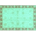 thumbnail image 1 of Ahgly Company Indoor Rectangle Abstract Turquoise Blue Modern Area Rugs, 2' x 4', 1 of 4