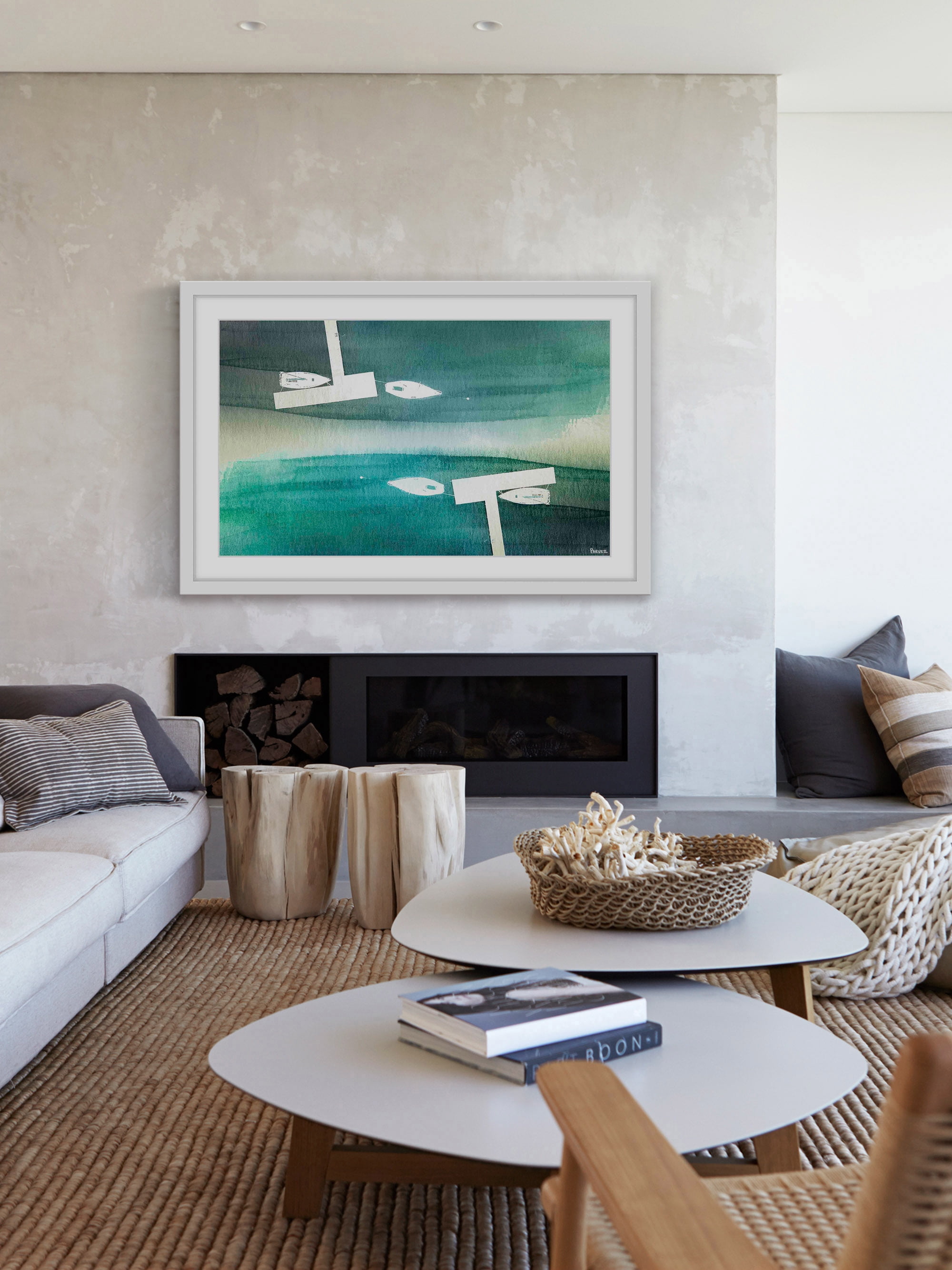 "Fishing Boats" Framed Painting Print
