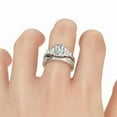 thumbnail image 4 of Rag Jewels 2.00 Ctw Emerald Cut White Diamond Wedding Anniversary Engagement Bridal Set Ring 14K White Gold Plated 925 Sterling Silver 925 Sterling Silver -9.5, 4 of 5