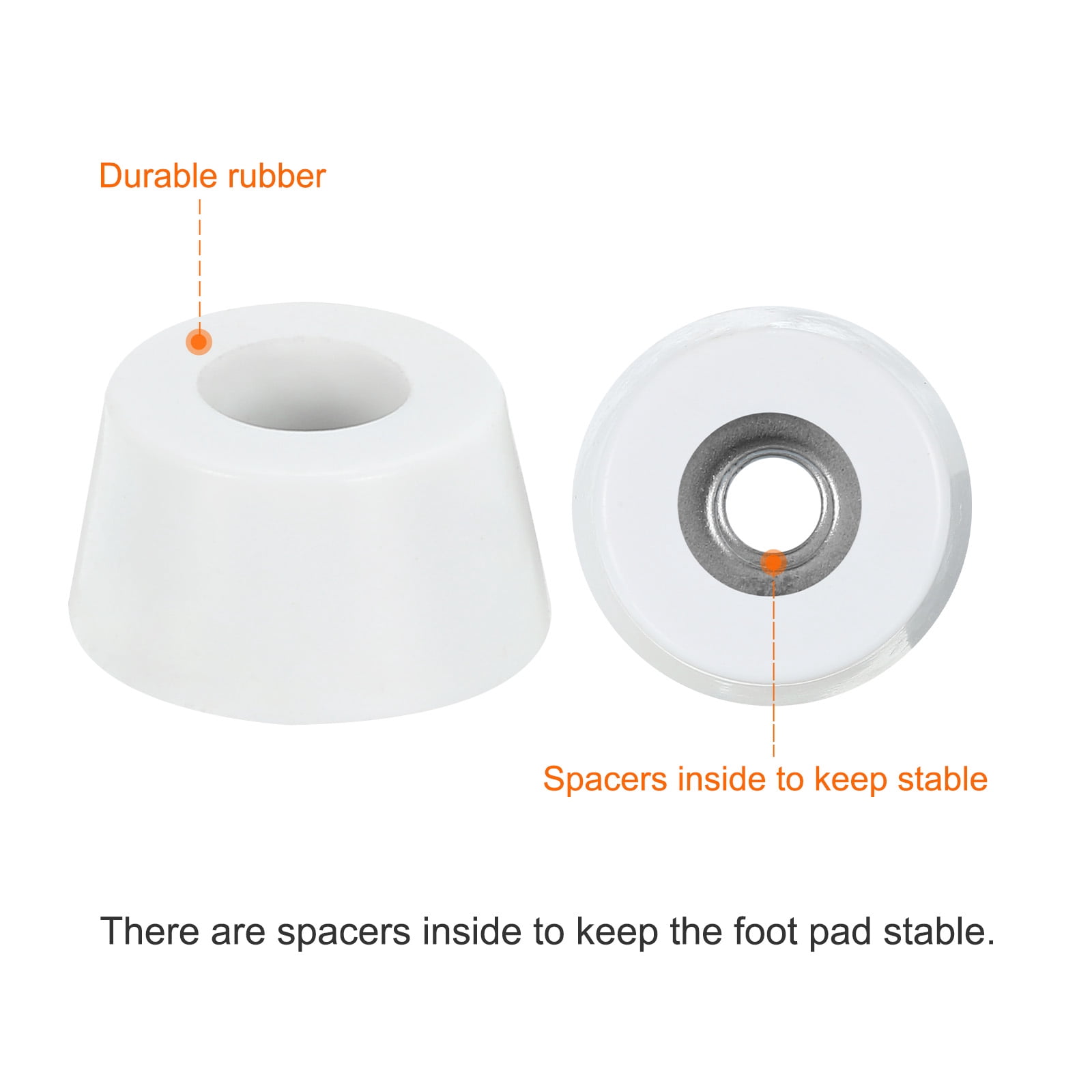 Unique Bargains Cutting Board Feet Non Slip Rubber Bumpers with Screws 0.75"x0.39"