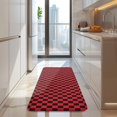 thumbnail image 4 of Red and Black Checkerboard Pattern Kitchen Rug Mat,Kitchen Runner Rugs Non Skid Washable,Decorative Kitchen Floor Mats for Kitchen,Sink,Laundry,17"x47.2", 4 of 7