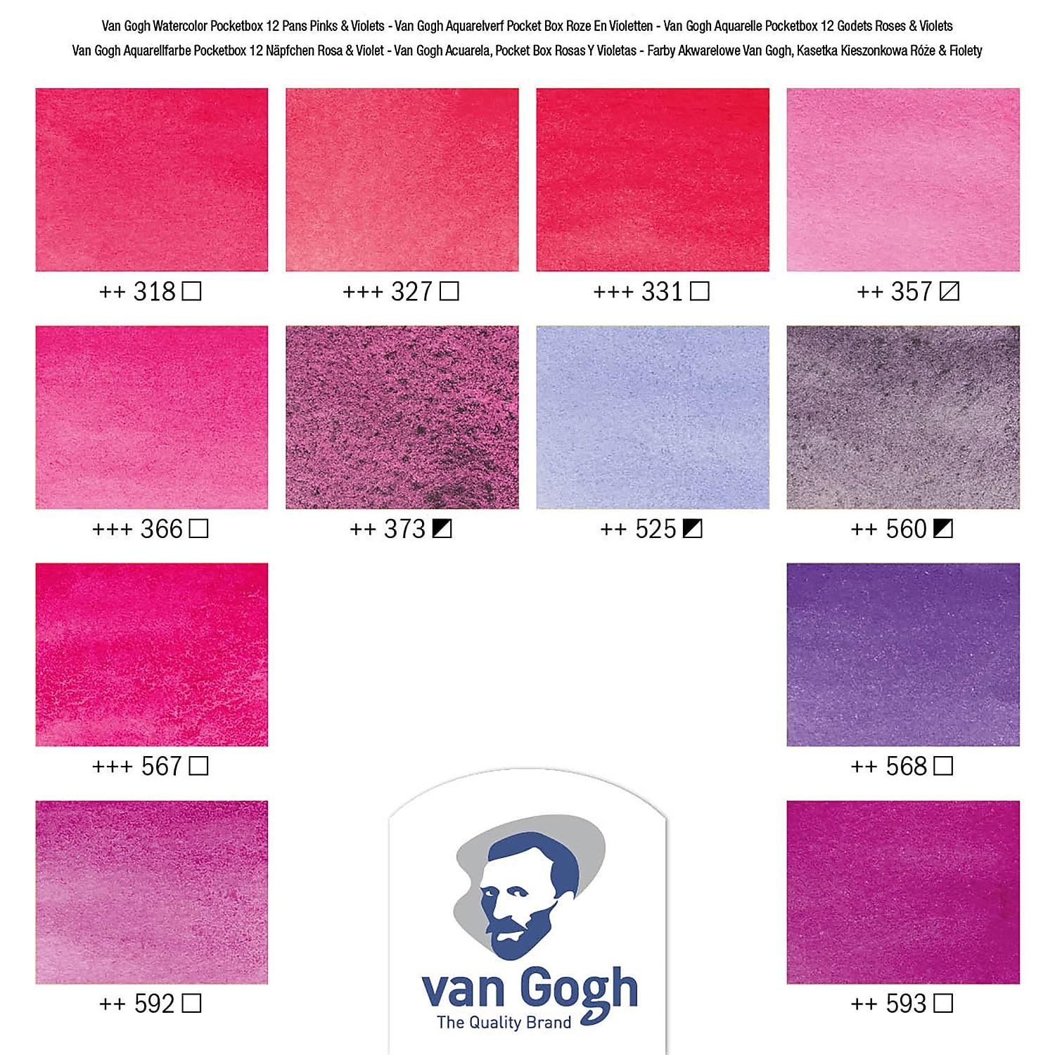 Talens Van Gogh Pinks & Violets Selection Watercolor Paint Assorted Colors (VNG20808642)