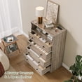 thumbnail image 5 of 4 Drawer Dresser with LED Lights and Charging Station, Modern Wood Chest of Drawers for Bedroom, Tall Nightstand with 4 Storage Drawers for Living Room, Hallway, 5 of 9