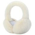thumbnail image 3 of Naierhg Women Winter Earmuffs Faux Fur Thick Cozy Solid Color Elastic Lightweight Anti slip Foldable Ear Ear Cover Outdoor Ear Warmers for Winter White, 3 of 8