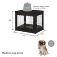 thumbnail image 4 of Unipaws Dog Crate with Pet Cushion, Durable Dog Kennel, Fashion Design Dog House, Side Table for Indoor Use, Espresso, 4 of 7