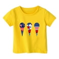thumbnail image 4 of Big Kid Girl's 4th Of July Patriotic Short Sleeve T Shirt Cute Independence Day Flag Print Tee Comfortable Casual Summer Top For Toddler Kids Girl Clothes 18 Months to 24 Months T 9-10 Years Yellow, 4 of 4