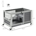 thumbnail image 6 of Pawhut Wooden Indoor Rabbit Hutch Elevated Cage Habitat with Enclosed Run with Wheels, Ideal for Rabbits and Guinea Pigs, 6 of 8