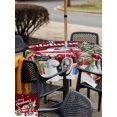 thumbnail image 4 of Outdoor Tablecloth with Umbrella Hole and Zipper, Red Plaid Truck Christmas Square Table Cloth 60x60 Inch Waterproof Tablecloth, Gnomes Xmas Tree Snowflake Gifts Picnic Table Cover for Patio Camping, 4 of 7