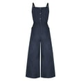 thumbnail image 5 of ZHUGeLI Women's Sleeveless Loose Overalls Rompers Cotton Linen Wide Leg Jumpsuits Up to 50% off Clearance, 5 of 7
