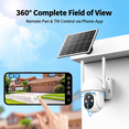 thumbnail image 5 of Conico 4G LTE Cellular Security Camera, Solar Powered Outdoor 3MP PTZ Camera, No WiFi Needed, AI Human Detection, Color Night Vision, 5 of 12