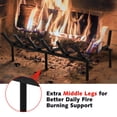 thumbnail image 3 of Singlyfire Fireplace Grate 21 inch Cast Iron Fireplace Log Grate Rack Heavy Duty Steel Holder 3/4" Bar Fire Grates Wrought Iron Wood Stove Holder Firewood Burning Rack for Indoor Outdoor Chimney, 3 of 9