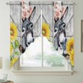 thumbnail image 2 of Farmhouse Swag Valances for Windows 2 Pack, Kitchen Window Curtains 36 Inch Length, Watercolor Sunflowers Animals Printed Wood Grain Privacy Swag Curtains for Living Room/Bathroom 36"x36", 2 of 8