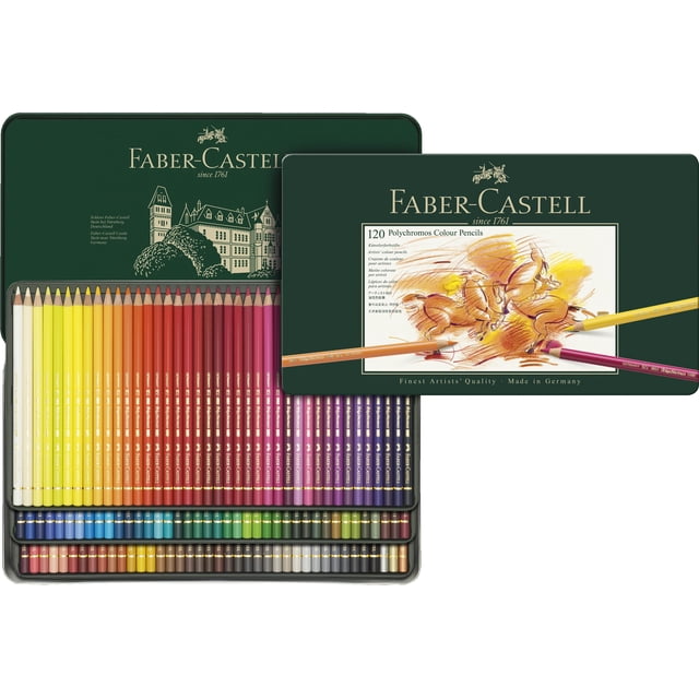 Lápices de colores Faber-Castell Polychromos en lata de 120 colores