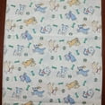 thumbnail image 3 of Cotton Print Table Runner Animal Print Puppies Chasing Ball and Bone Blue on White, 3 of 3