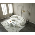 thumbnail image 3 of Kevinplus 102'' 5-Seater Modern Boucle Sofa for Living Room,Teddy Fleece Velet, White, 3 of 14