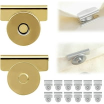 12 Pairs No-Sewing Seamless Magnetic Snap Buttons for Purses, Totes & Clothing – No Sew Clasps, DIY Bag Hardware, Craft Buttons, Secure Closures (Gold)
