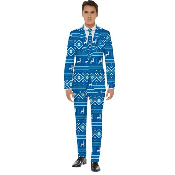 Traje Navideño Rev Color Azul Fiesta Navidad