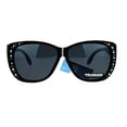 thumbnail image 2 of SA106 Polarized 55mm Fit Over OTG Butterfly Rhinestone Diva Sunglasses Matte Black, 2 of 2
