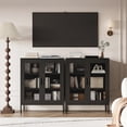 thumbnail image 3 of Elegant 40''H Metal Storage Cabinet with Mesh Doors,Steel Display Cabinet with Adjustable Shelves,Metal Office Storage Locker for Home Office,Black, 3 of 7