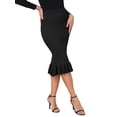 thumbnail image 4 of INSPIRE CHIC Womens Knit Mermaid Skirt Elastic High Waist Stretchy Bodycon Casual Fishtail Sweater Midi Skirts S Black, 4 of 6
