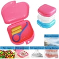 thumbnail image 2 of Retainer Case Container Partial Denture Storage Box with Aligner Teeth Chewies and Removal Tool oGoDeal -3 Pack, 2 of 7