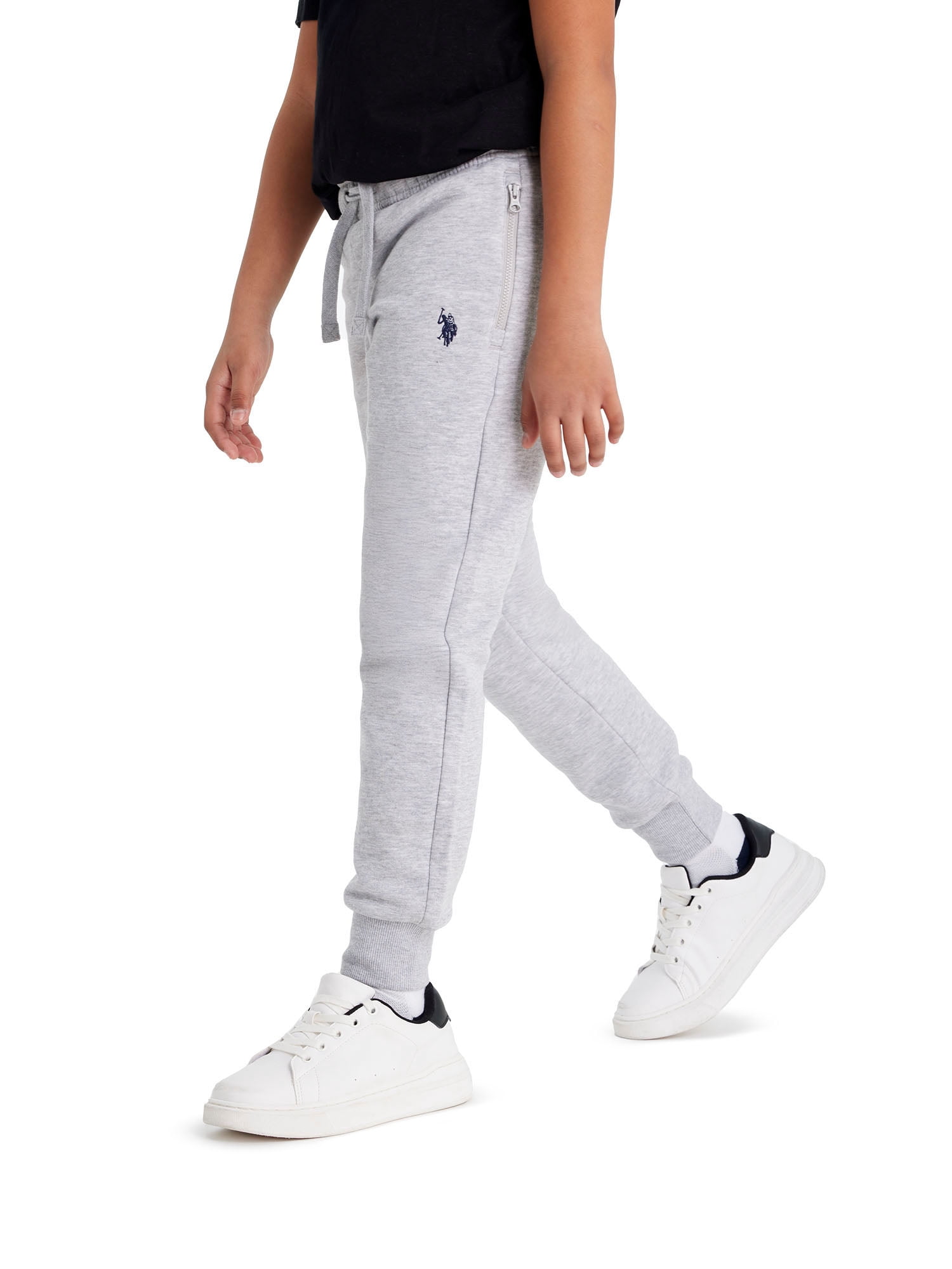 U.S. Polo Assn. Boys Fleece Jogger Pant Zip Pocket, Sizes 4-18