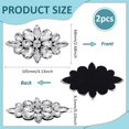 thumbnail image 2 of 2 Pcs Flower Rhinestone Appliques 4.13x2.67inch Color Alloy Glass Rhinestone Sewing Patches Decorations for Wedding Dress Coat Pants Hats Appliques Garment Accessories Rhinestone Crystal, 2 of 9