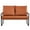 Brown, variant on Fiber Cloth Armchair Metal Frame upholstered Back and Cushion Sofa Chair Living Room, Grass Green