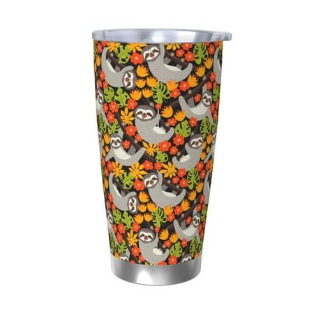 

Susaid Sloth on the Branch Print 20oz Car Cup Insulated Coffee Cup Fully Spill Proof Travel Coffee Mug Stainless Steel Tumbler for Work Home Outdoor Car-Without Straw