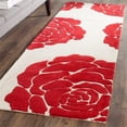 thumbnail image 4 of Safavieh Cambridge Collection CAM782I Handmade Moroccan Geometric Ivory and Red Premium Wool Area Rug (3' x 5'), 4 of 10