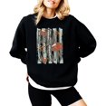 thumbnail image 4 of Olive Loves Apple Women's Football Season Coquette Bow Crewneck Sweatshirt, Black, Medium, 4 of 8