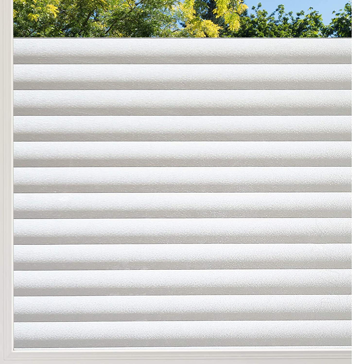 Frosted Window Glass Film Opaque Door Window Covering Non-Adhesive Static Cling Vinyl Window Sticker for Home Bathroom Office 35.4 x 78.7 Funfox Window Film Privacy