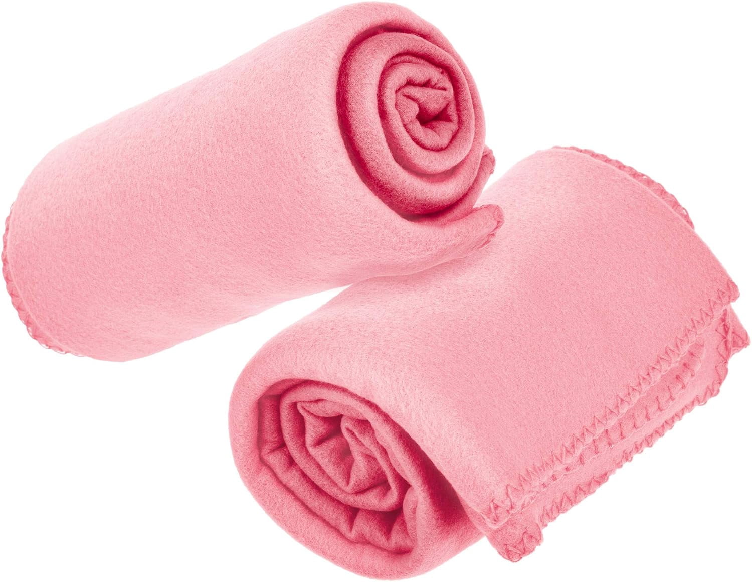 Imperial Home 50” x 60” Soft Fleece Throw Blanket for Home & Travel, Pink 24-Pack