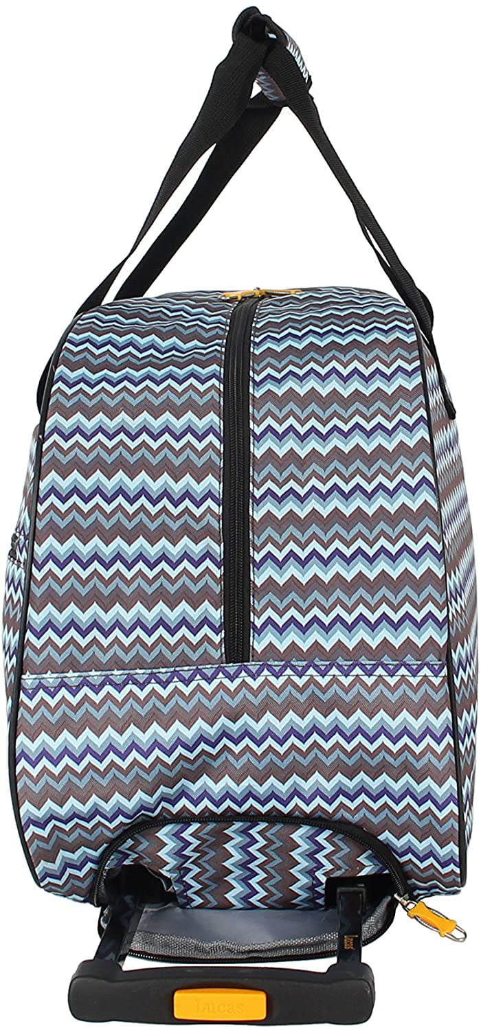 Lucas Luggage 22 inch Printed Rolling Carry-On Suitcase Wheeled Duffel (22in, Paris)