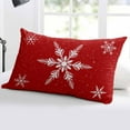 thumbnail image 5 of Red Christmas Throw Pillow Cover 16 x 24 Inch Decorative Pillow Cover Xmas Snowflake Winter Lumbar Pillowcase Seasonal Rectangle Cushion Case for Couch Sofa Bed Living Room, 5 of 7