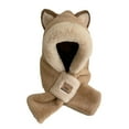 thumbnail image 3 of Juego de 4 Gorro y Bufanda de Invierno con Animales de Peluche Strade Fareast Limited Color Caqui, 3 of 8