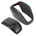 thumbnail image 3 of Juego de 2 fundas para pomo de cambio de marchas, estilo fibra de carbono, decoración con transferencia de agua, aptas para Toyota RAV4 2020, tipo rayas brillantes., 3 of 14