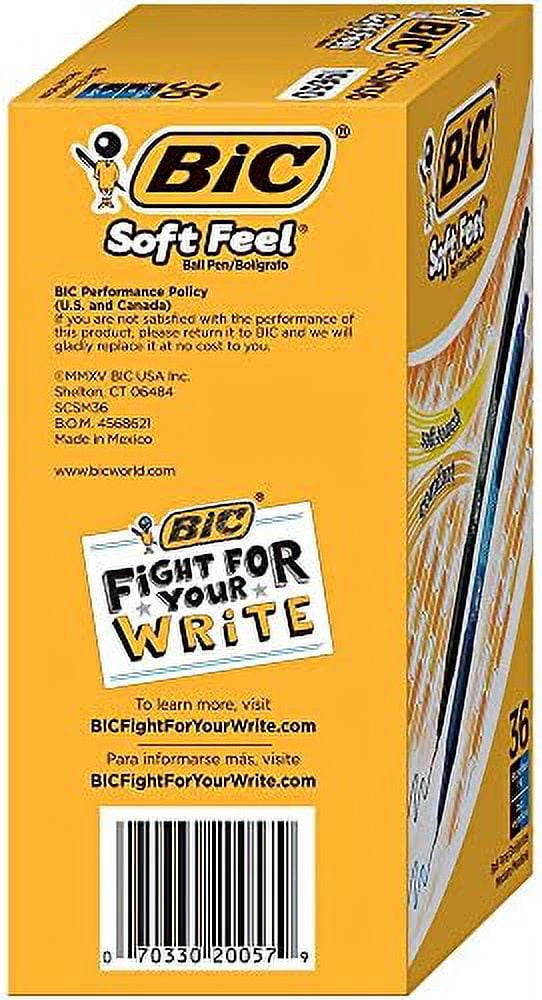 BIC-BIC Soft Feel Retractable Ballpoint Pen, 1mm, Assorted Ink/Barrel, 36/Pack (SCSM361AST)