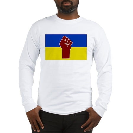 CafePress - Ukrainian Flag With Fist Long Sleeve T Shirt - Unisex Cotton Long Sleeve T-Shirt