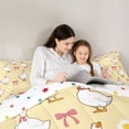 thumbnail image 4 of Manfei Kawaii Duck Twin Bedding Sets 7-Piece for Kids Girls Boys,Cute Animal Bowknot Bedding Comforter Set,Luxury Bedroom Decor, 4 of 7