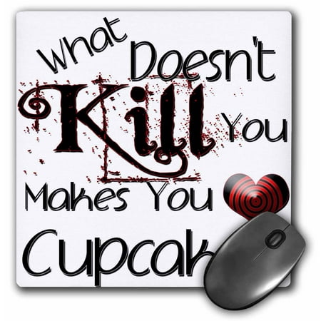 3dRose What Doesnt Kill You Cupcakes, Mouse Pad, 8 by 8 (Best Way To Kill A Mouse)