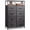 Charcoal Black Wood Grain, variant on GALAXHERO Tall Fabric Dresser with 8 Drawers and Open Shelves, Chest of Drawers with Fabric Drawers, Closet Organizer for Bedroom Hallway Dorm Room, White