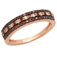 thumbnail image 1 of Dazzlingrock Collection 0.60 Carat (ctw) 14K Round Champagne & White Diamond Wedding Stackable Band, Rose Gold, Size 10, 1 of 5