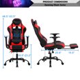 thumbnail image 6 of YRLLENSDAN Gaming Chair Racing Office Chair Ergonomic Desk Chair Massage PU Leather Recliner PC Computer Chair with Lumbar Support Headrest Armrest Footrest Rolling Swivel Task Chair for Adults, Red, 6 of 7