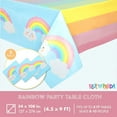 thumbnail image 4 of 3 Pack Pastel Rainbow Tablecloth for Baby Shower Decorations, Unicorn Birthday Party (54 x 108 In), 4 of 7