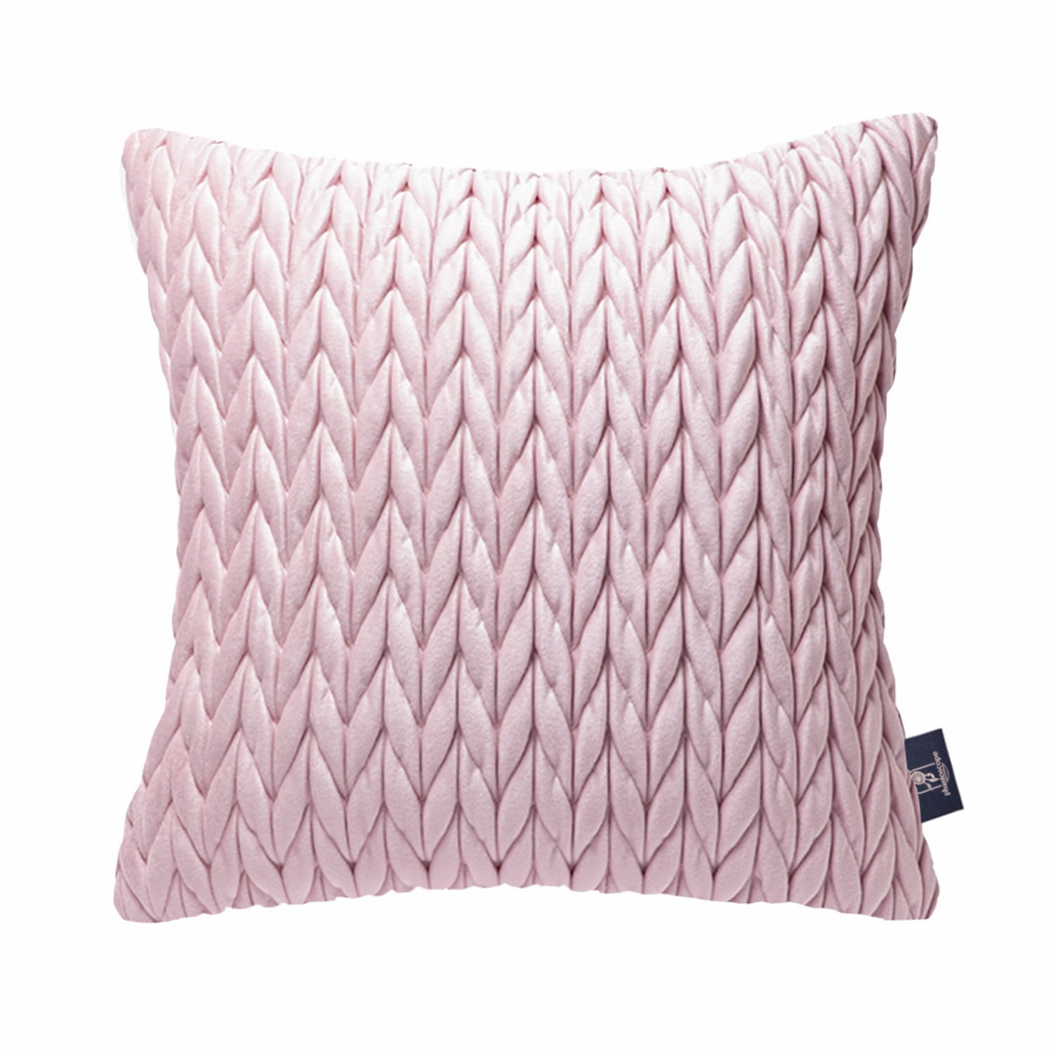 Phantoscope Designer's Choice Decorative Throw Pillow Set, Fluffy Faux Fur & Quilted Velvet Bundle, for Sofa Couch Bedroom, 18" x 18", Blue Fur and Pink Velvet, 2 Pack