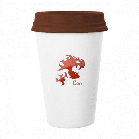 

Enthusiasm Leo Confidence Mug Coffee Drinking Glass Pottery Cerac Cup Lid