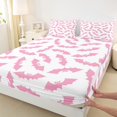 thumbnail image 3 of Manfei Boys Spooky Halloween Queen Sheet Sets,Flying Animal Bats Flat Sheet,Pink White Queen Fitted Sheet For Teens,Ultra Soft Home Decor,4pcs, 3 of 7